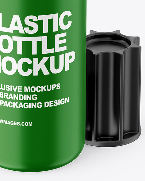Opened Matte Plastic Bottle Mockup