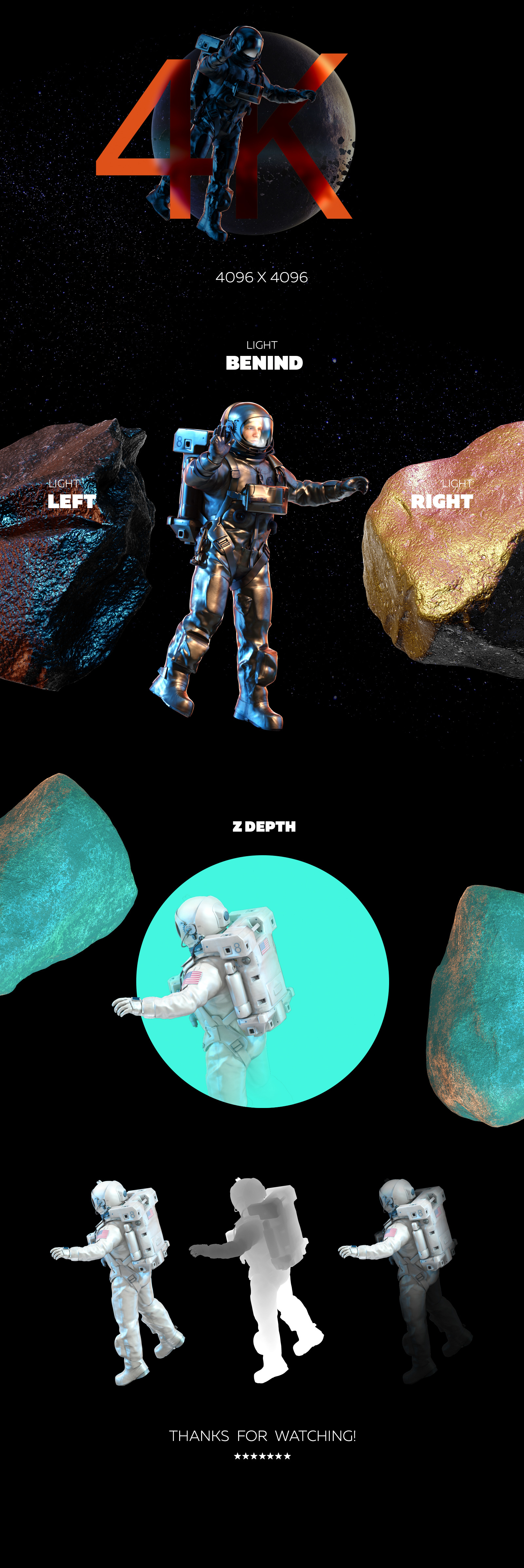 3D Mockup Space Astronaut #05 3D Mockup Space Astronaut #05