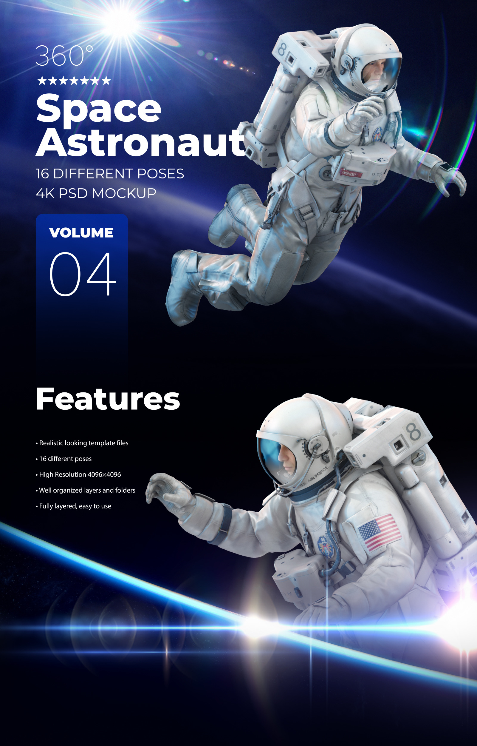 3D Mockup Space Astronaut #04