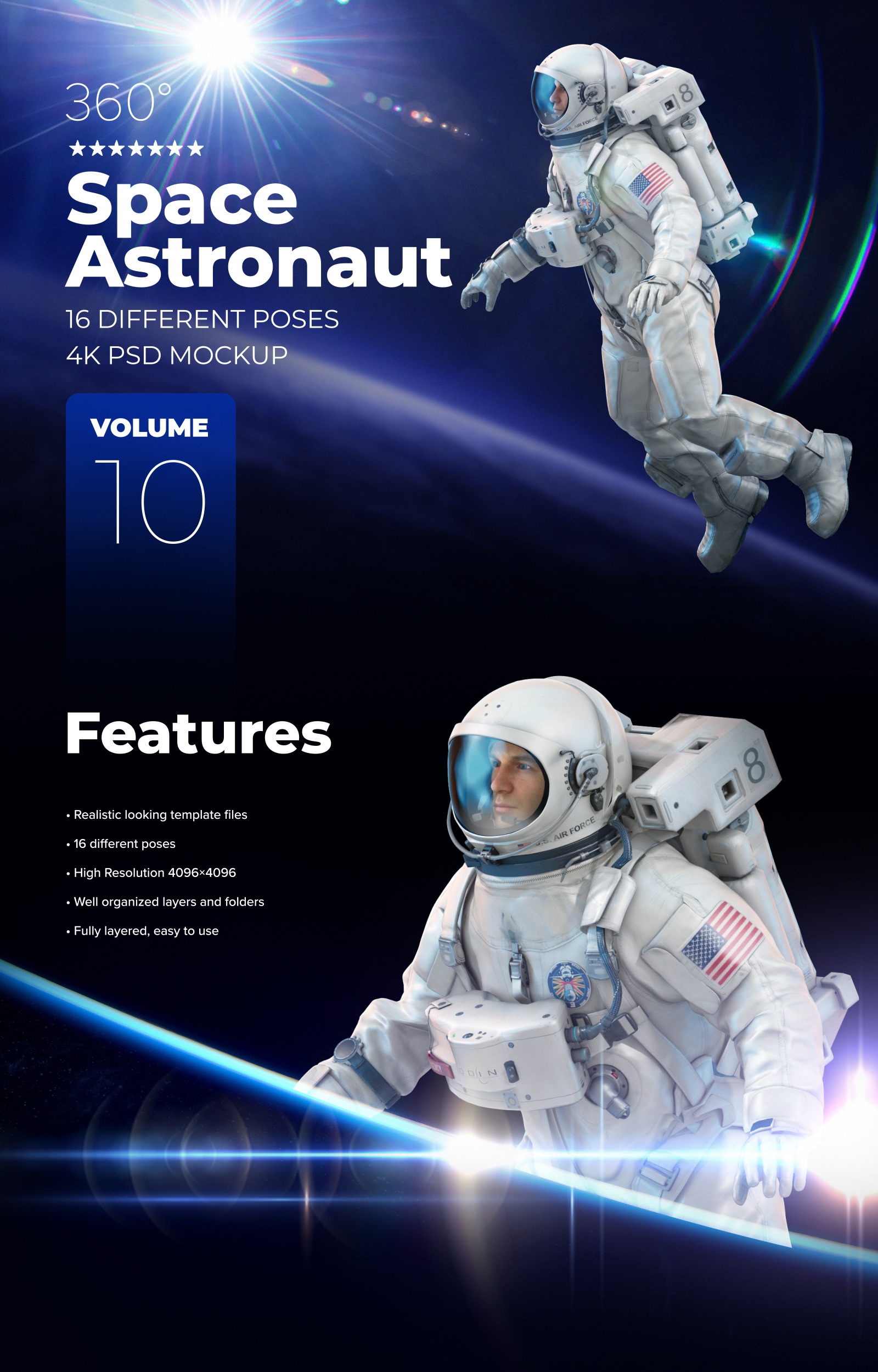 3D Mockup Space Astronaut #10 3D Mockup Space Astronaut #10
