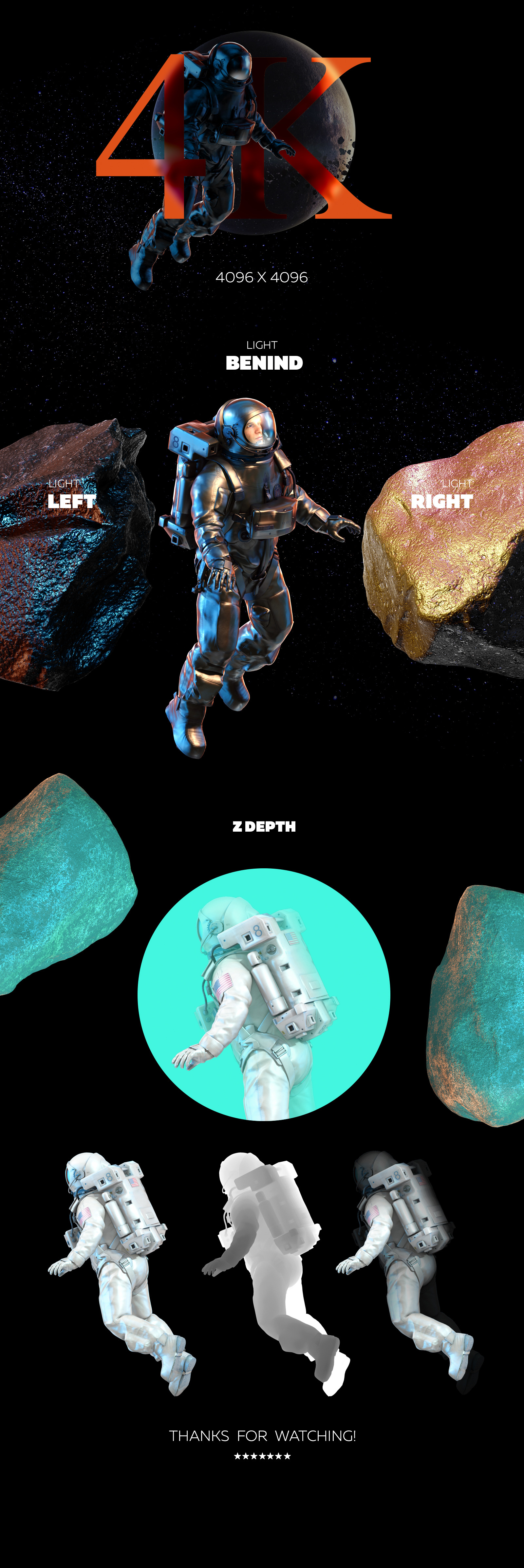 3D Mockup Space Astronaut #10