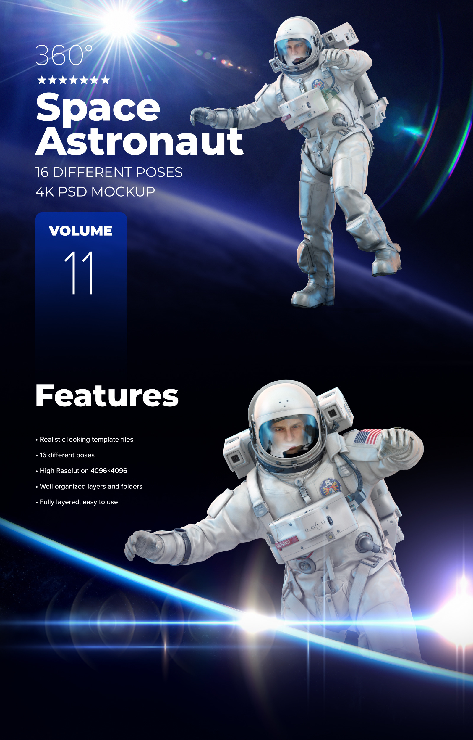 3D Mockup Space Astronaut #11