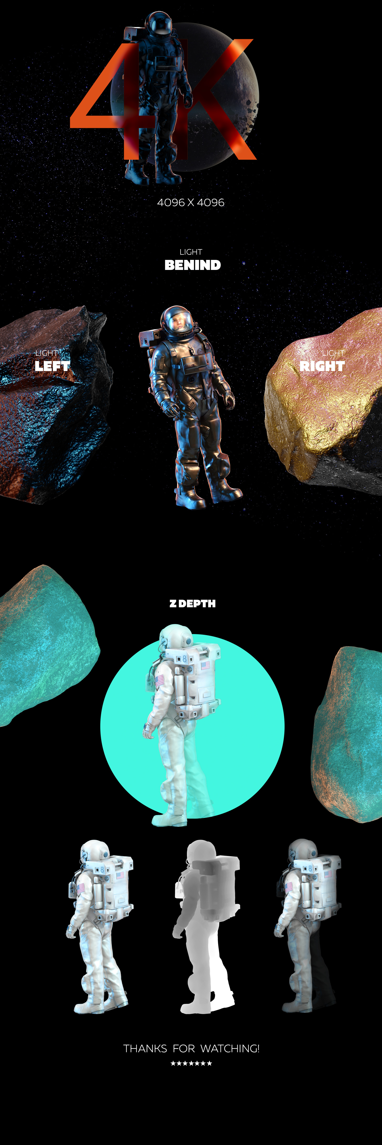 3D Mockup Space Astronaut #06