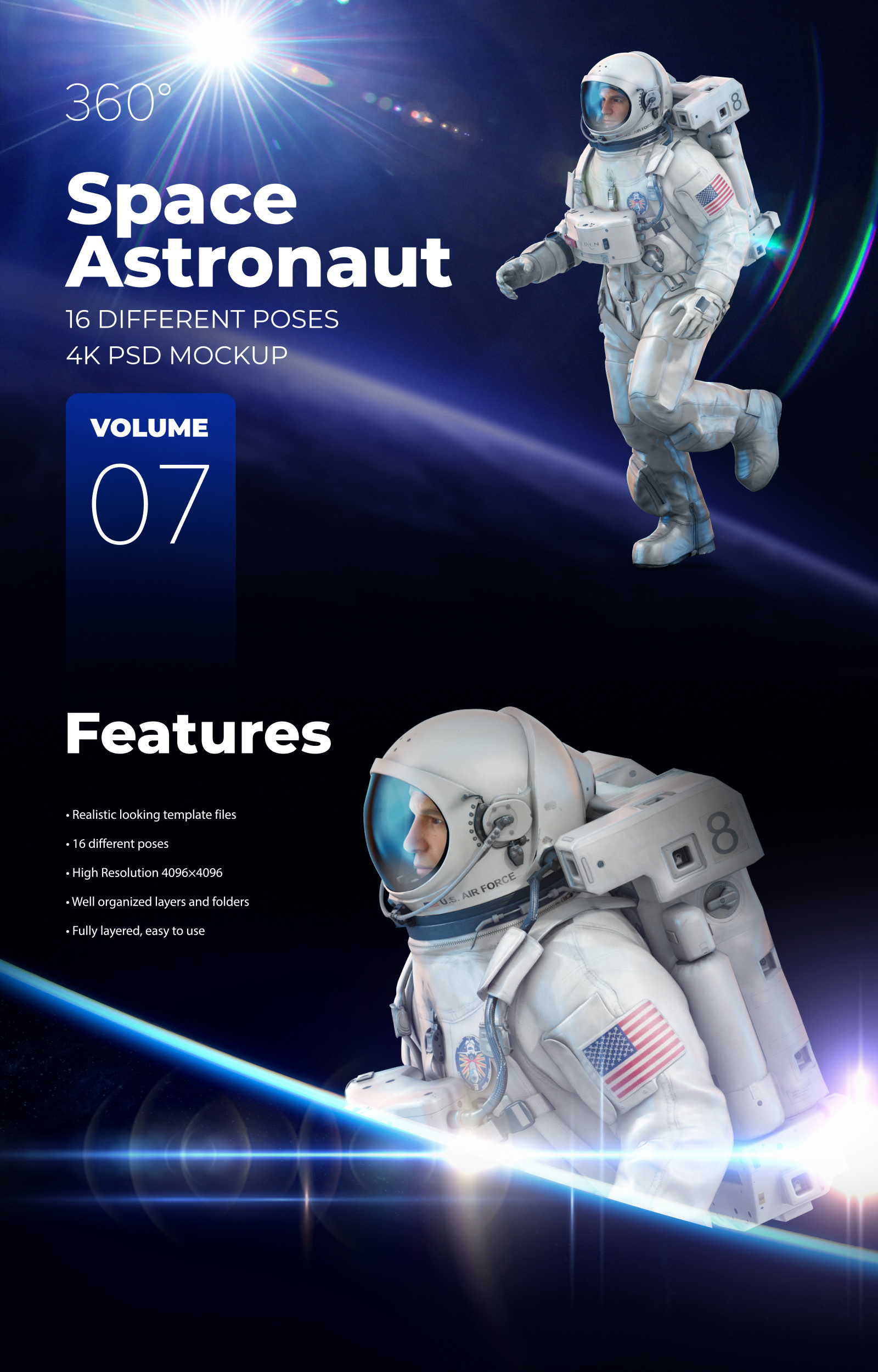 3D Mockup Space Astronaut #07 3D Mockup Space Astronaut #07