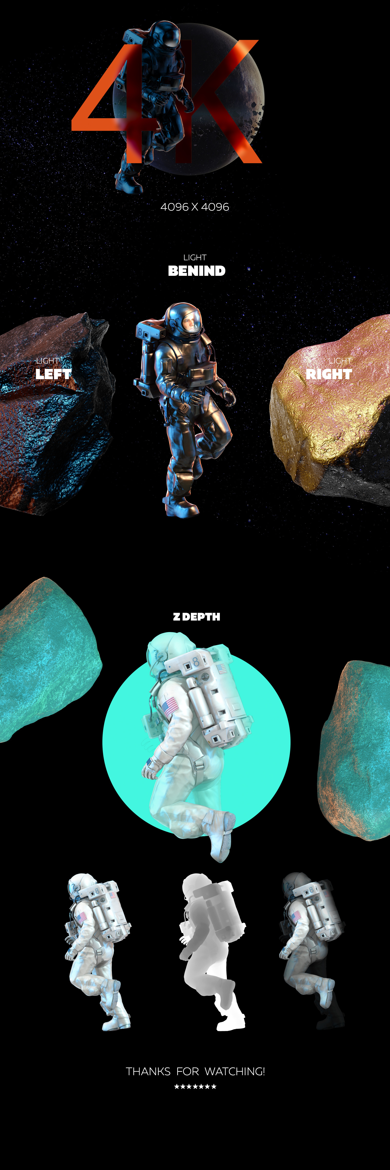 3D Mockup Space Astronaut #07