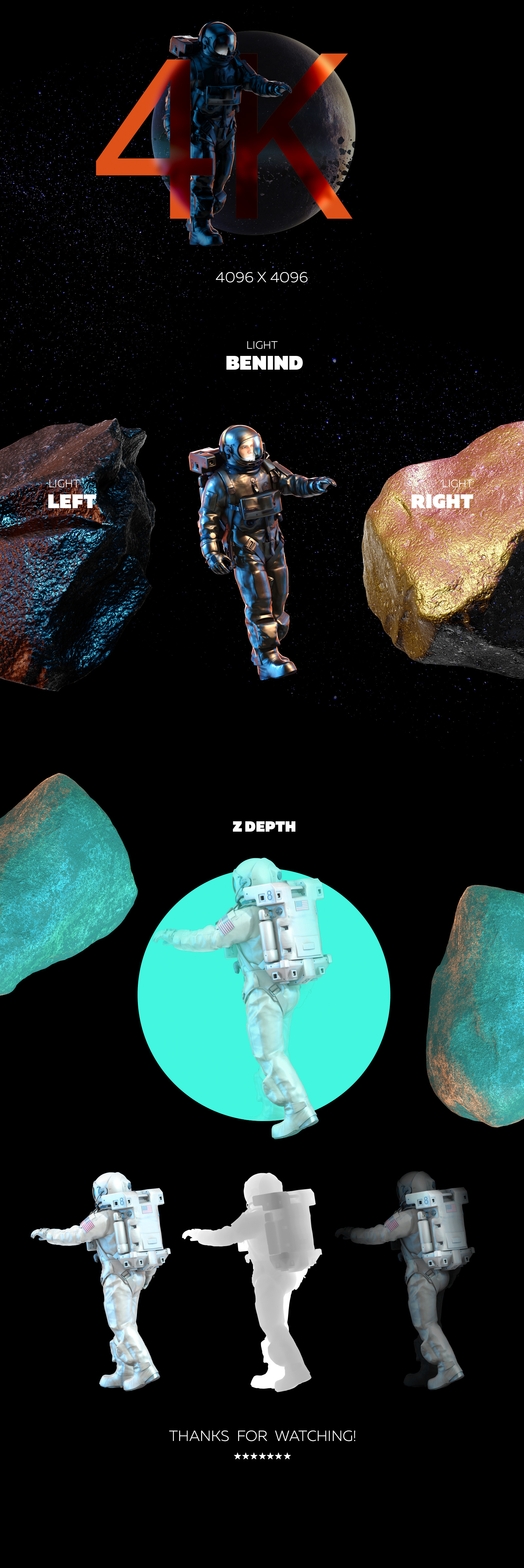 3D Mockup Space Astronaut #08