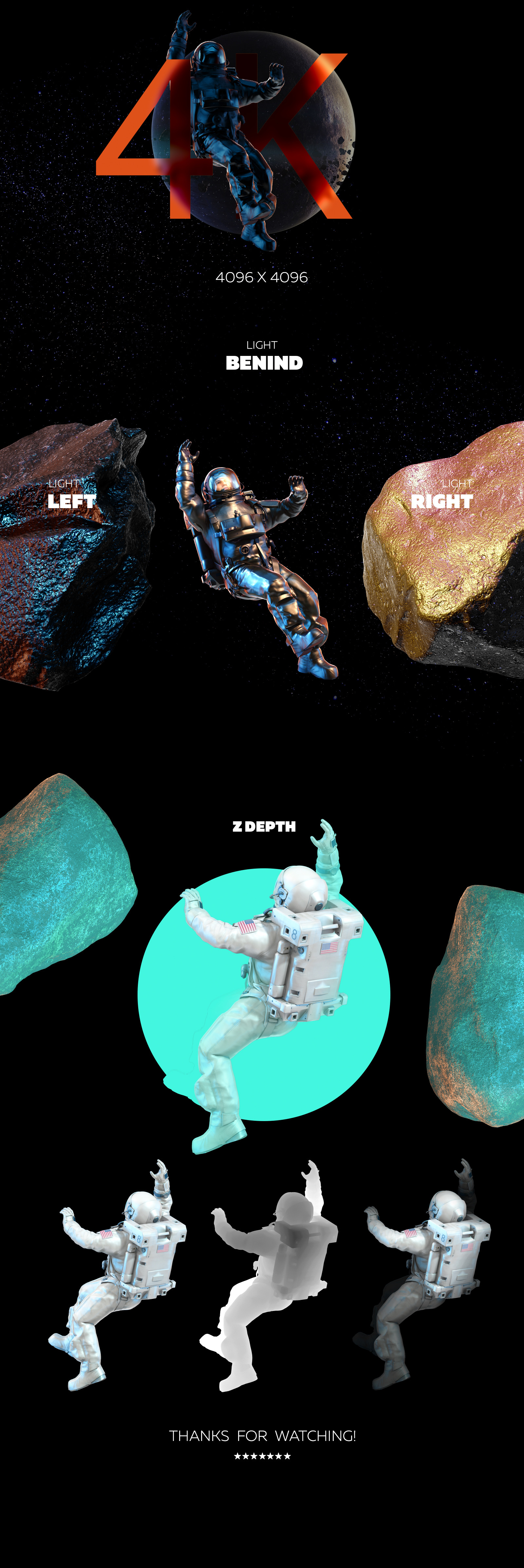 3D Mockup Space Astronaut #13