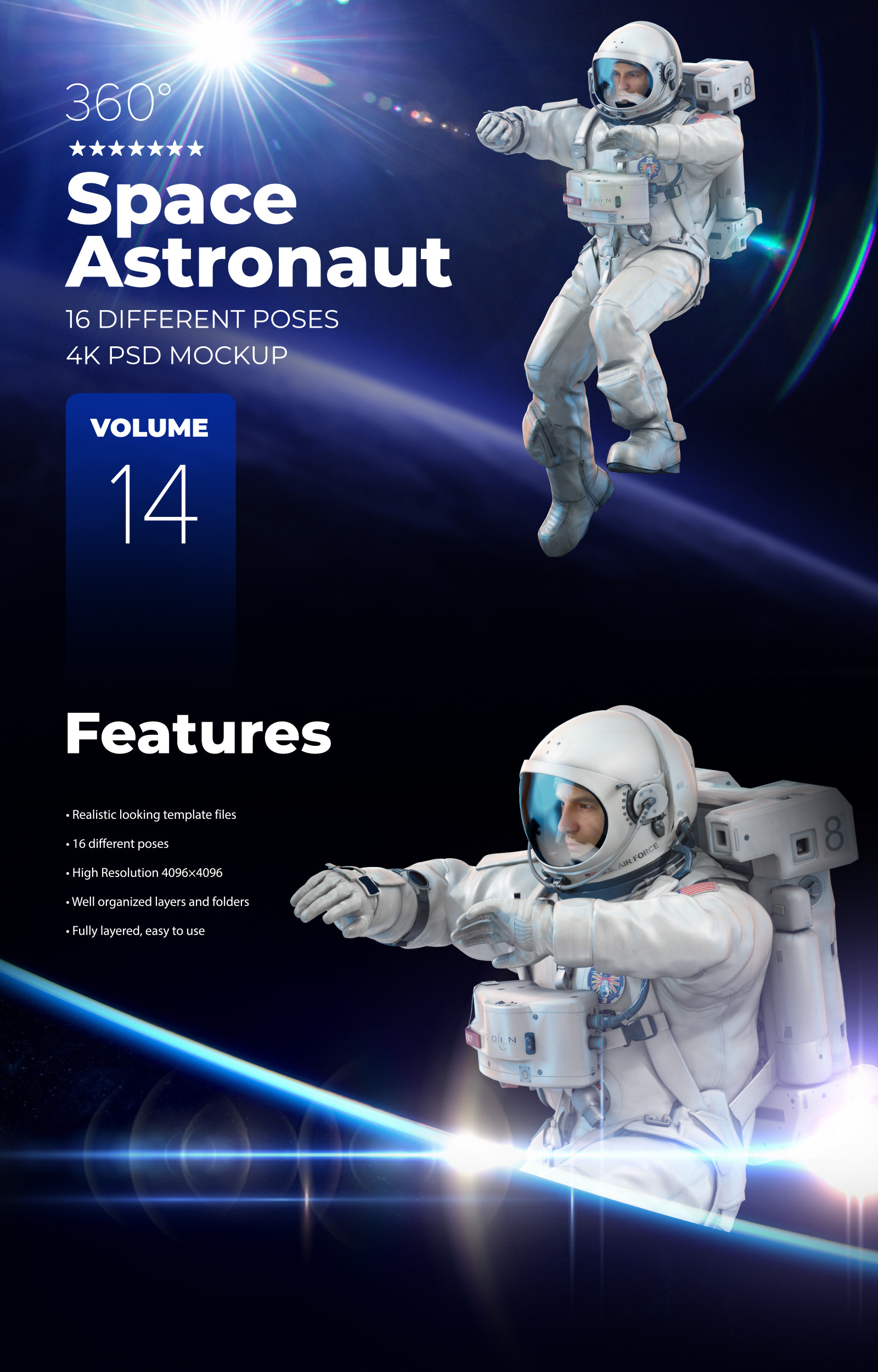 3D Mockup Space Astronaut #14 3D Mockup Space Astronaut #14