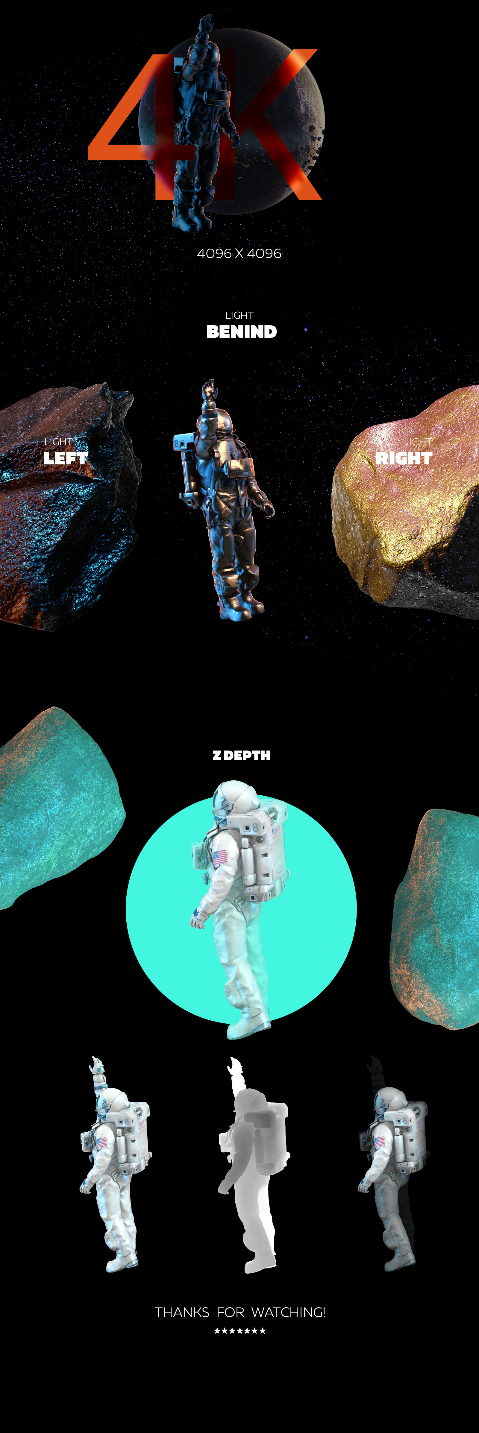3D Mockup Space Astronaut #16 3D Mockup Space Astronaut #16