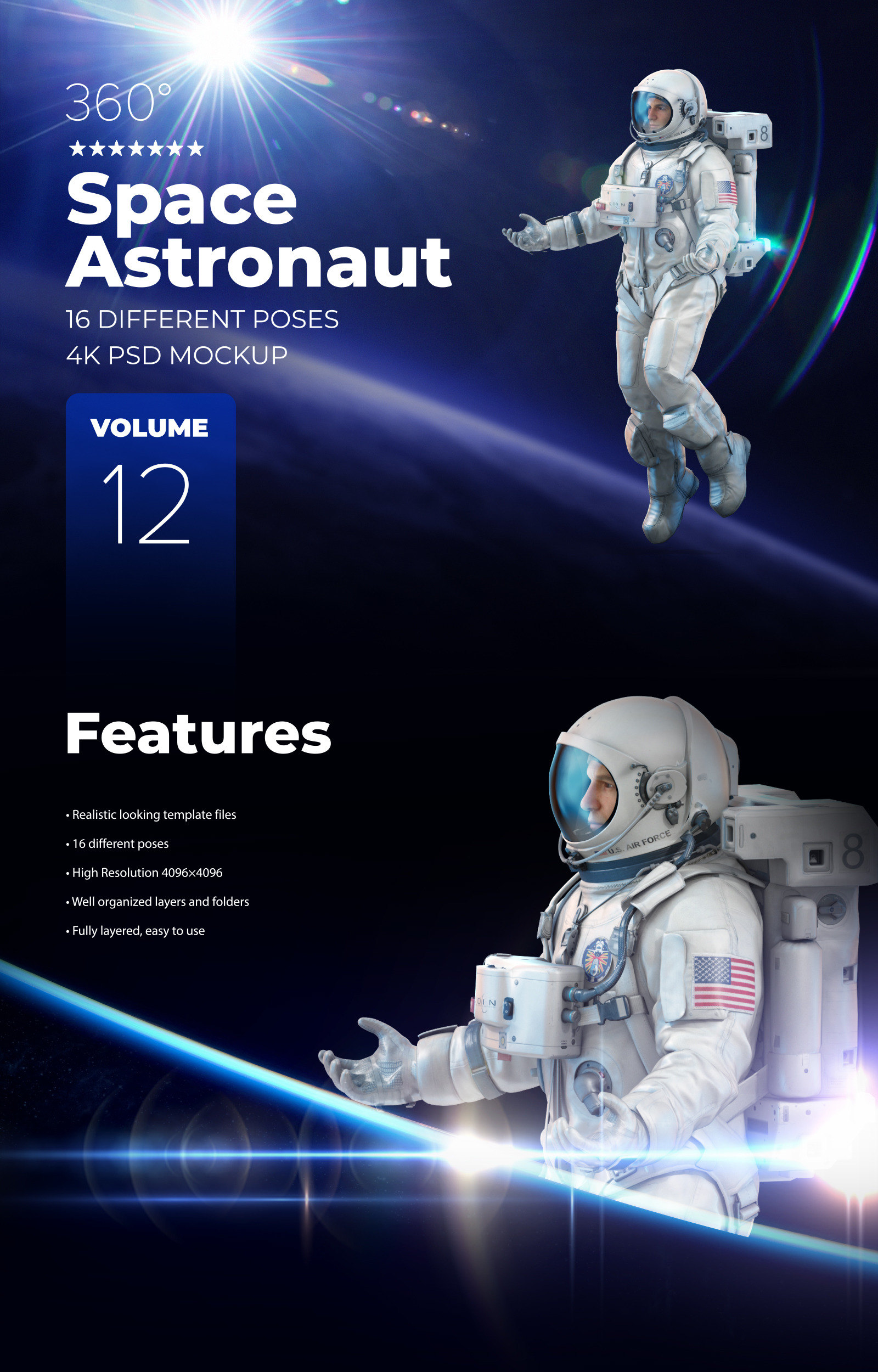 3D Mockup Space Astronaut #12 3D Mockup Space Astronaut #12