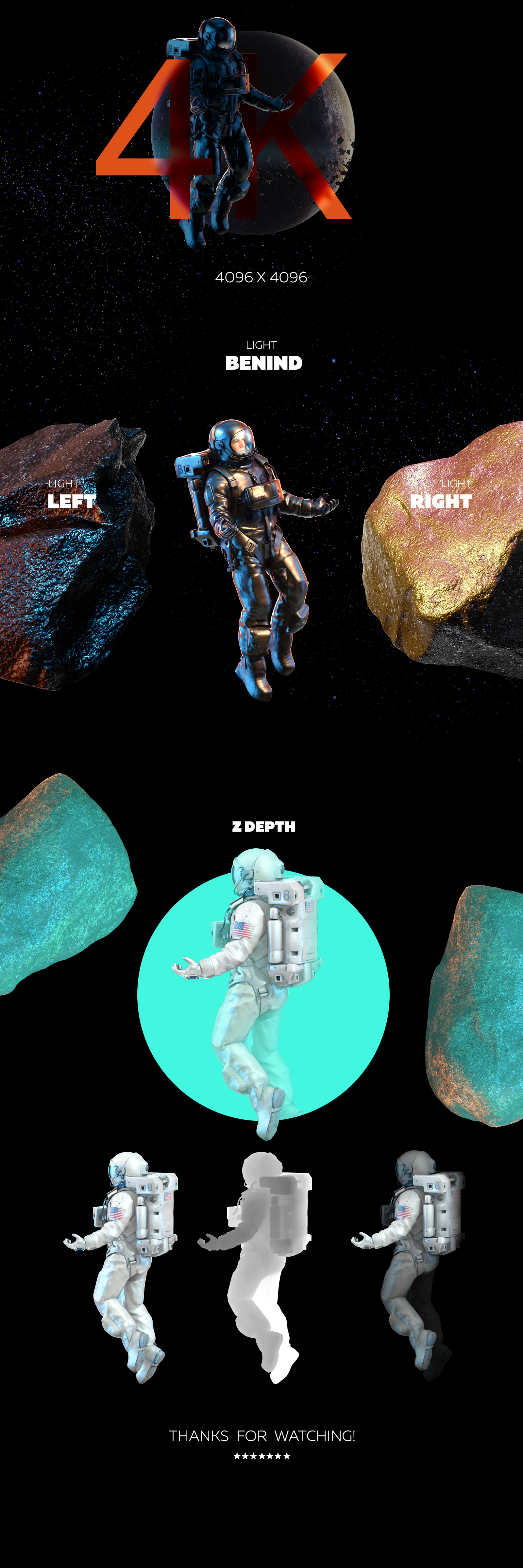 3D Mockup Space Astronaut #12