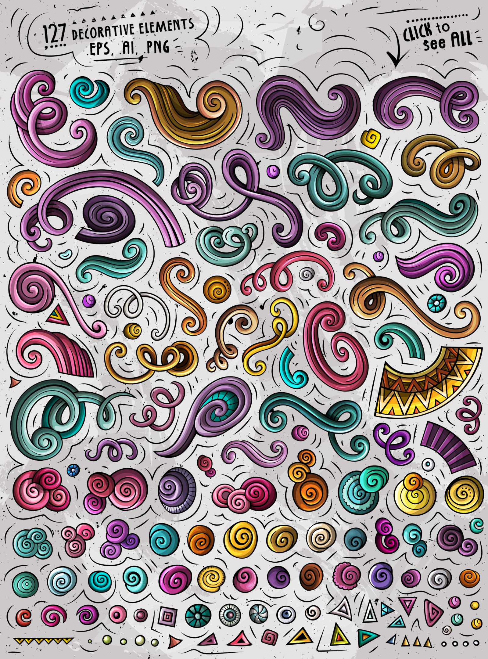 Donuts Cartoon Vector Objects Set Donuts Cartoon Vector Objects Set