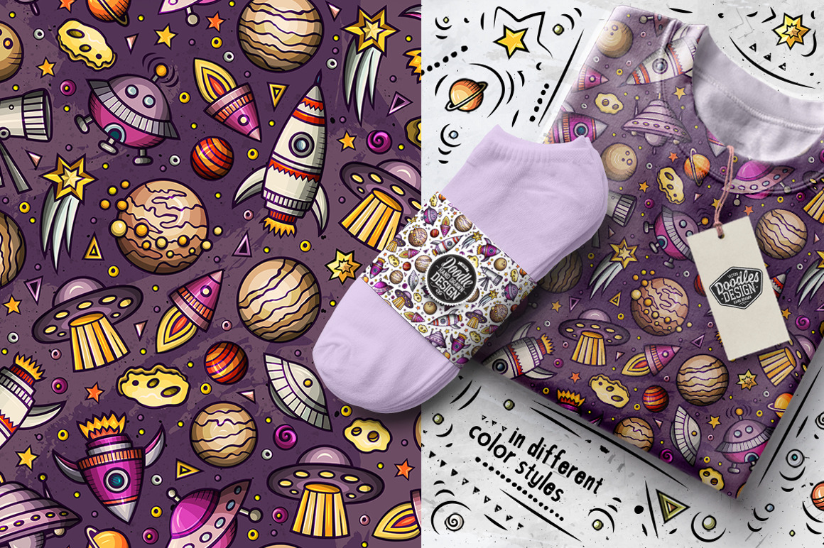 Space Cartoon Seamless Patterns Space Cartoon Seamless Patterns