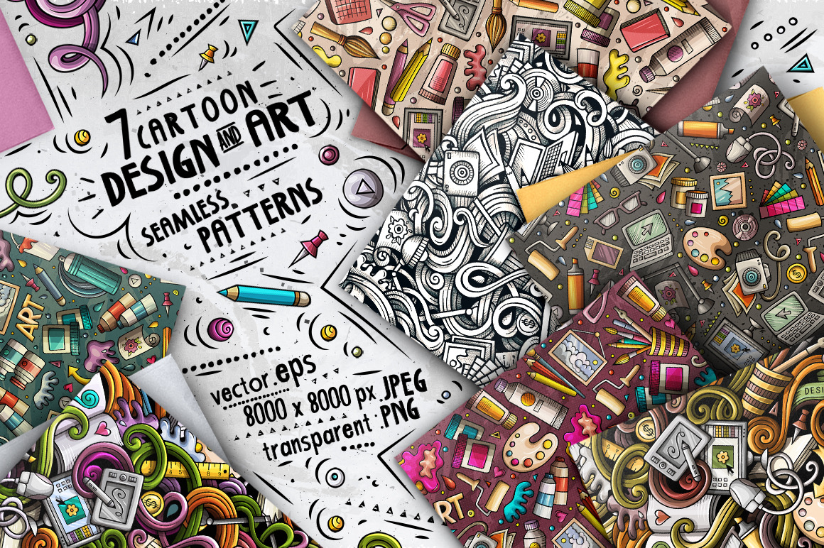 Design and Art Cartoon Seamless Patterns Design and Art Cartoon Seamless Patterns