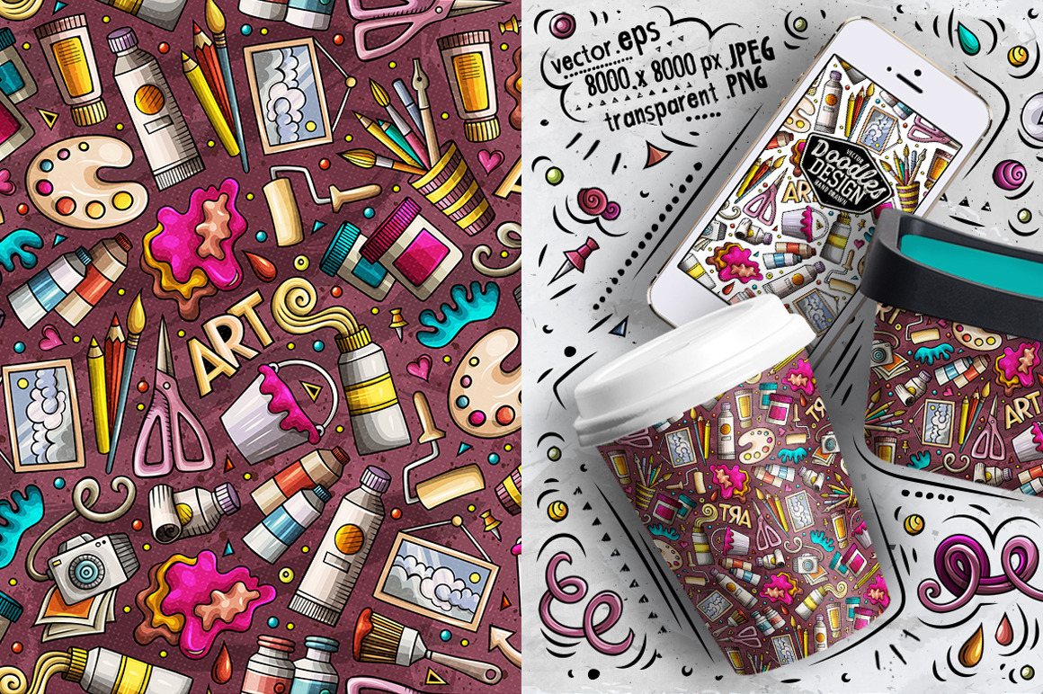 Design and Art Cartoon Seamless Patterns