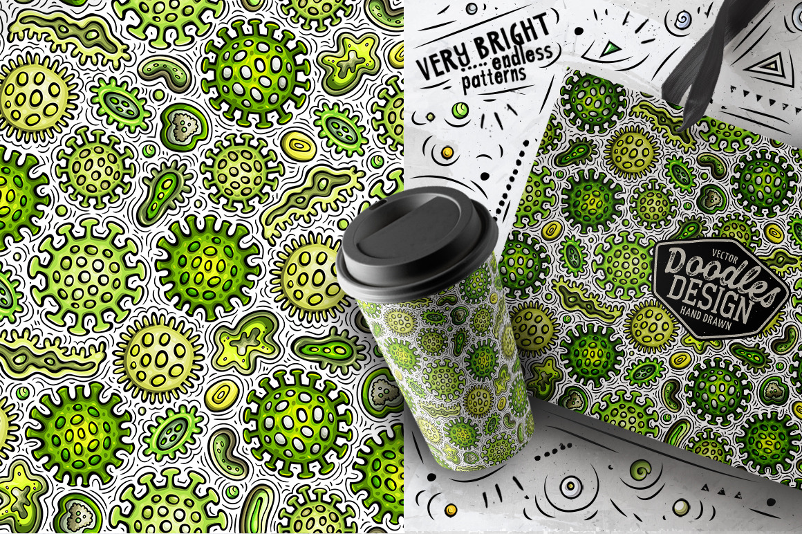 Epidemic Cartoon Seamless Patterns Epidemic Cartoon Seamless Patterns
