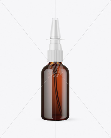 Amber Glass Nasal Spray Bottle Mockup