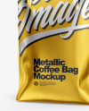 Metallic Coffee Bag Mockup - Half Side View