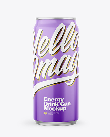 Metallic Drink Can With Glossy Finish Mockup