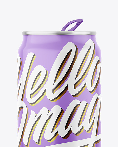 Metallic Drink Can With Glossy Finish Mockup