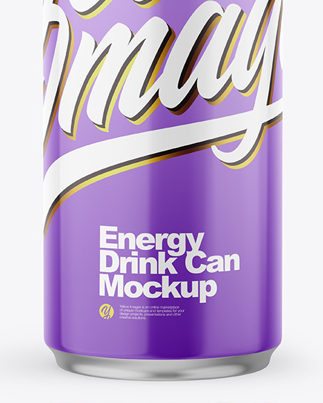 Metallic Drink Can With Glossy Finish Mockup