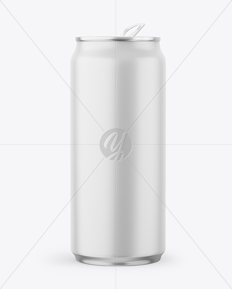 Metallic Drink Can With Matte Finish Mockup