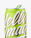 Metallic Drink Can With Matte Finish Mockup