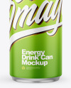 Metallic Drink Can With Matte Finish Mockup