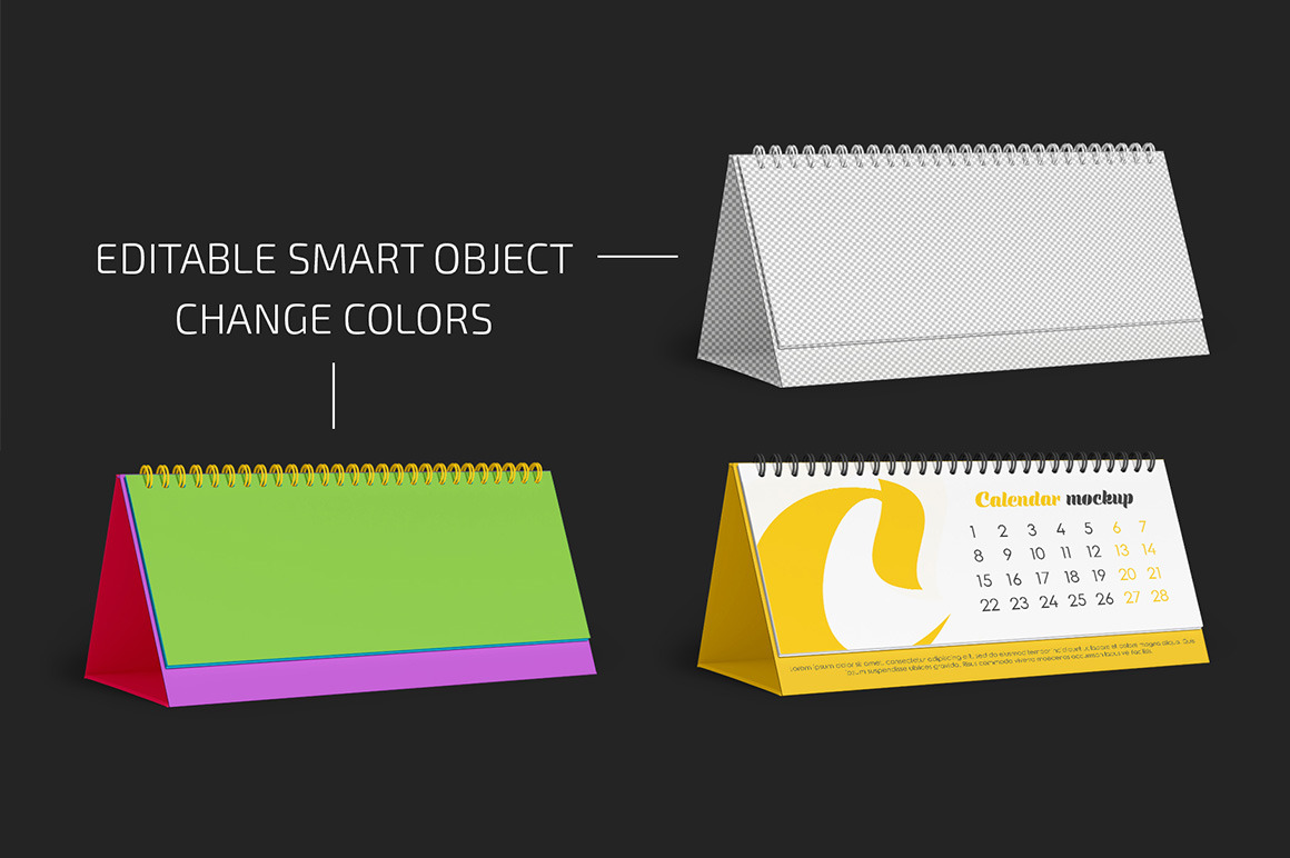 Desk Calendar Mockup Set Desk Calendar Mockup Set