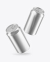 Glossy Metallic Drink Cans Mockup