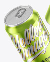 Glossy Metallic Drink Cans Mockup