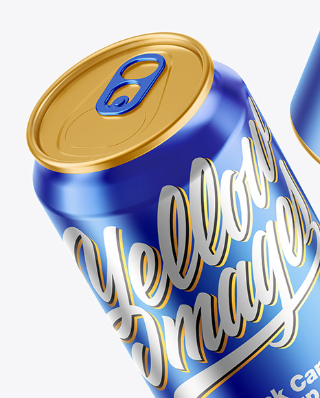 Glossy Metallic Drink Cans Mockup