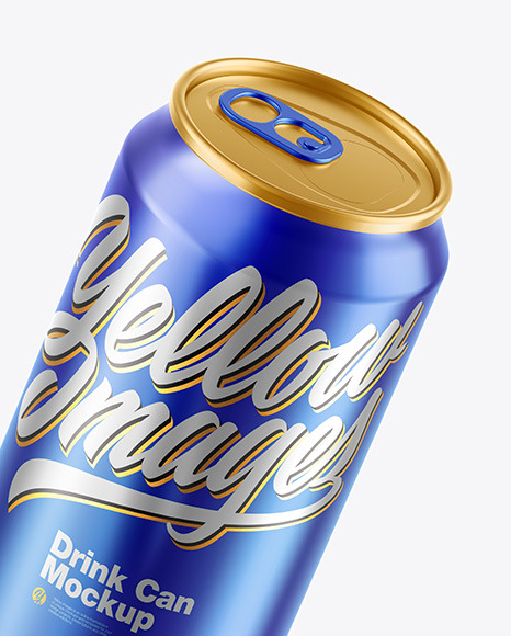 Glossy Metallic Drink Cans Mockup