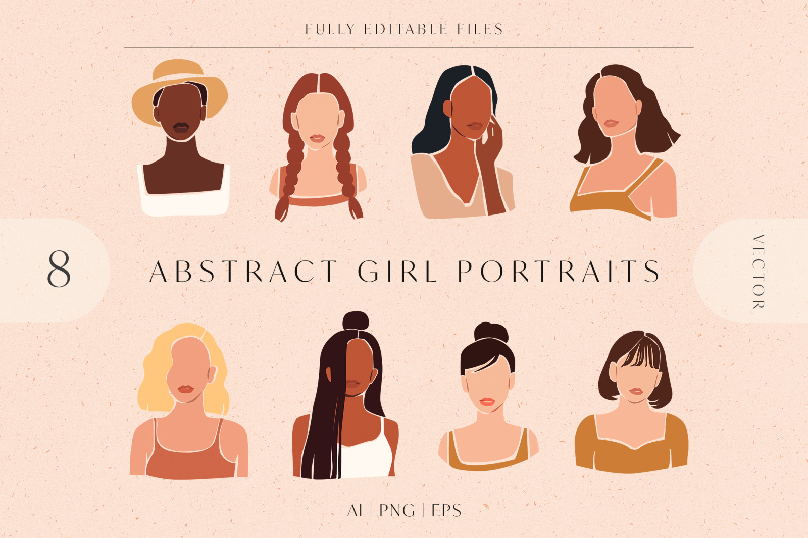 8 Vector Abstract Woman Portraits