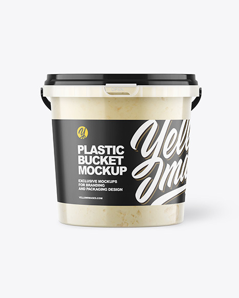 Plastic Bucket with Sauce Mockup