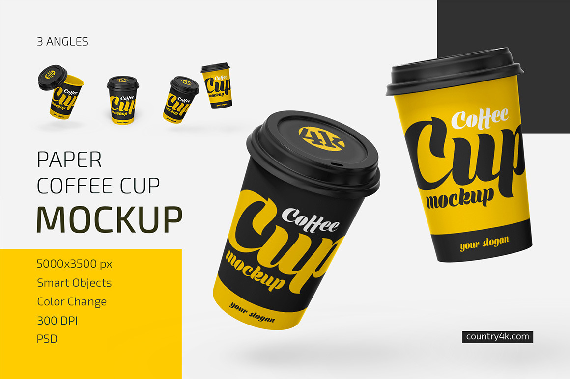 Paper Coffee Cup Mockup Set Paper Coffee Cup Mockup Set