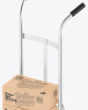 Metallic Hand Truck With Kraft Boxes Mockup