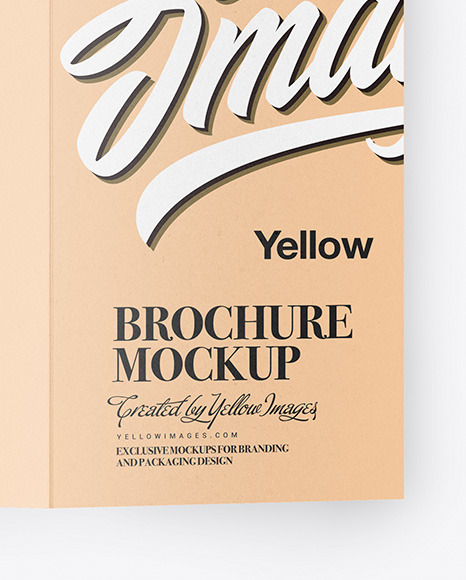 Kraft Broсhure with Pen Mockup Kraft Broсhure with Pen Mockup