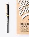 Kraft Broсhure with Pen Mockup Kraft Broсhure with Pen Mockup