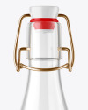 Clear Glass Milk Bottle with Clamp Lid Mockup