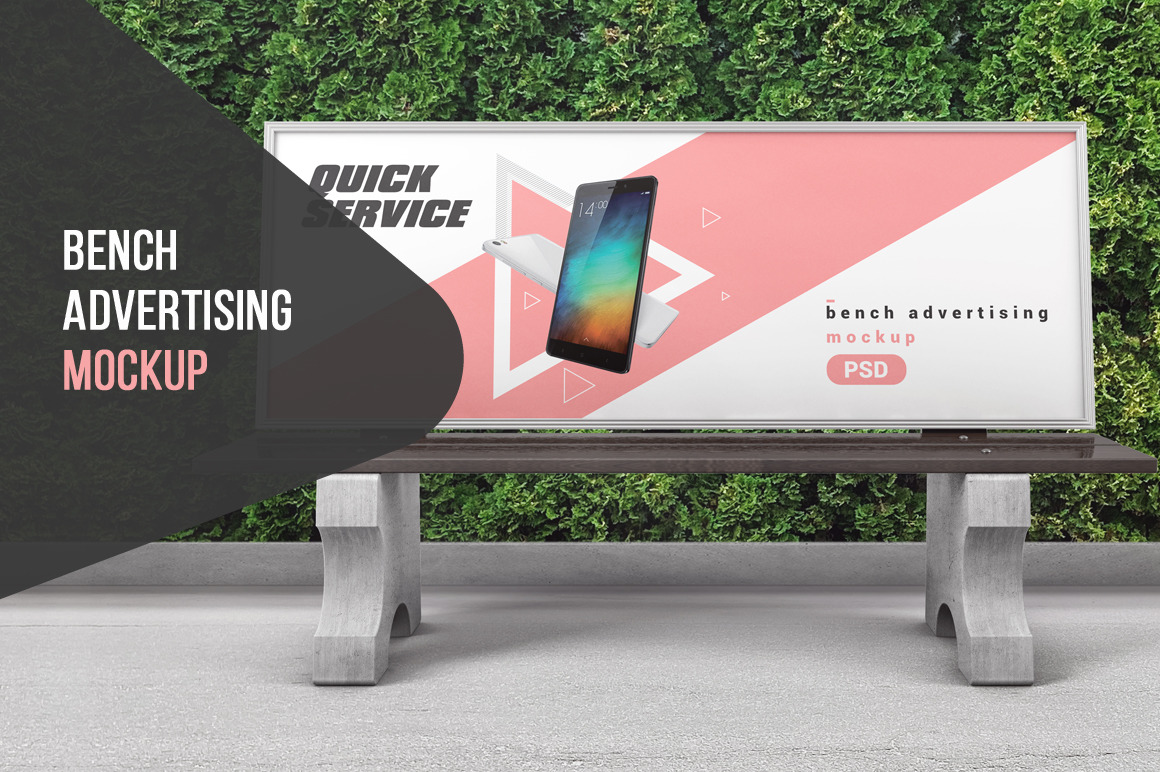 Bench Advertising Mockup Bench Advertising Mockup