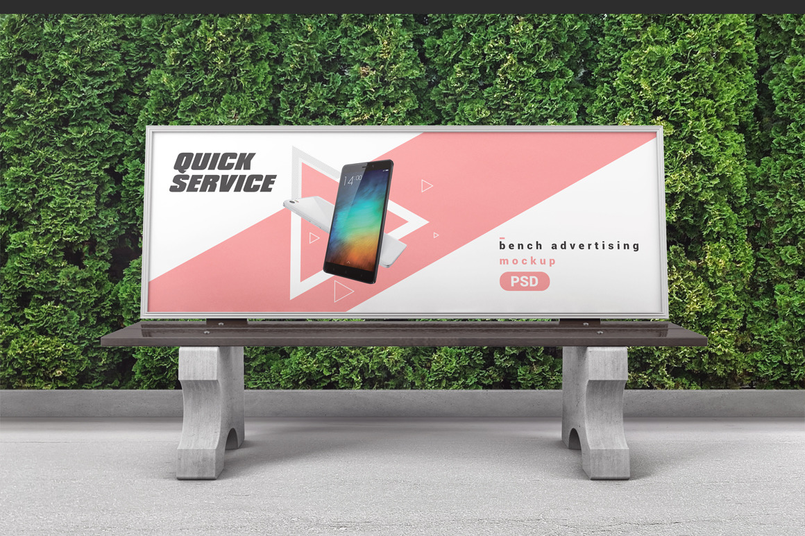 Bench Advertising Mockup Bench Advertising Mockup