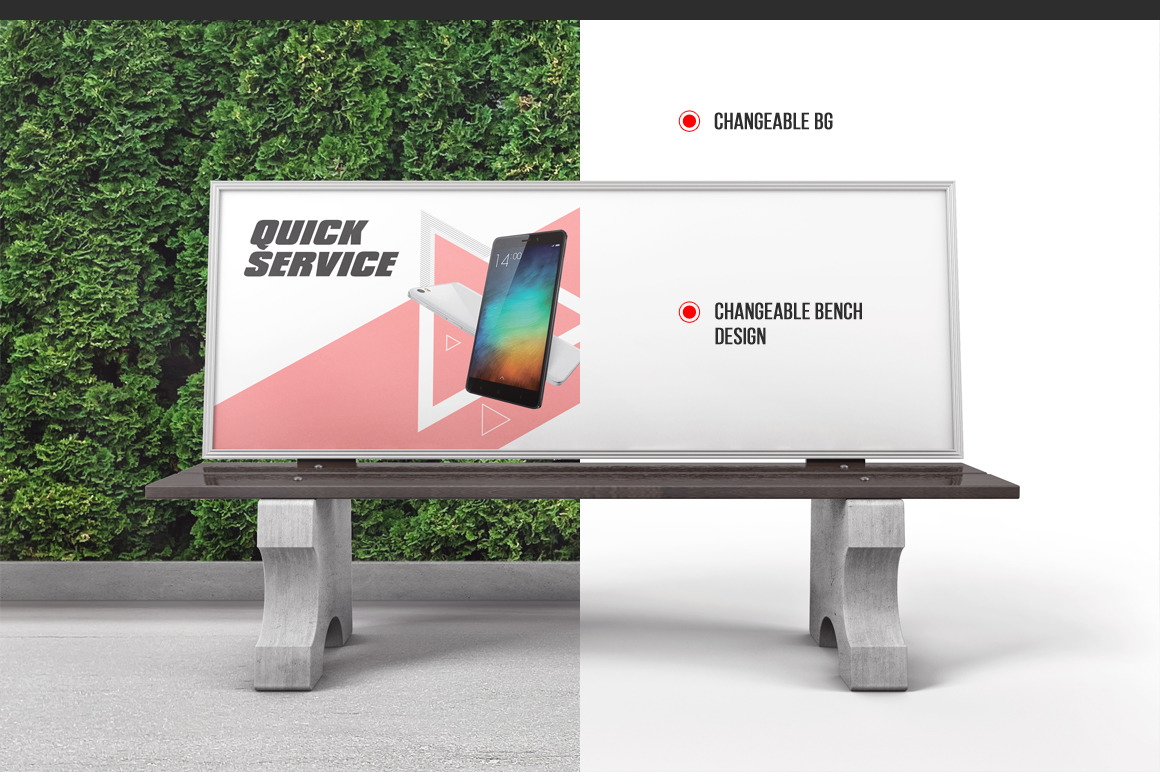 Bench Advertising Mockup Bench Advertising Mockup