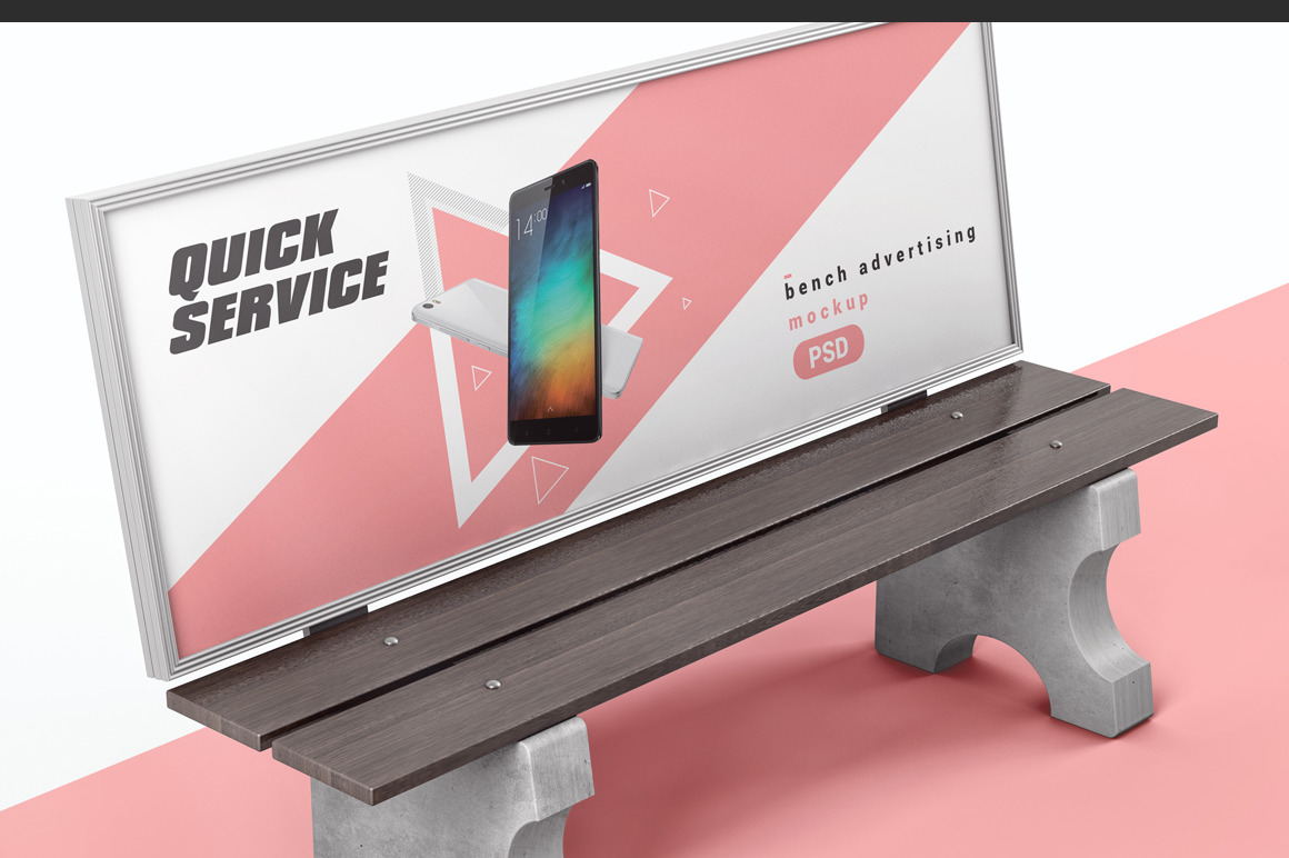 Bench Advertising Mockup Bench Advertising Mockup