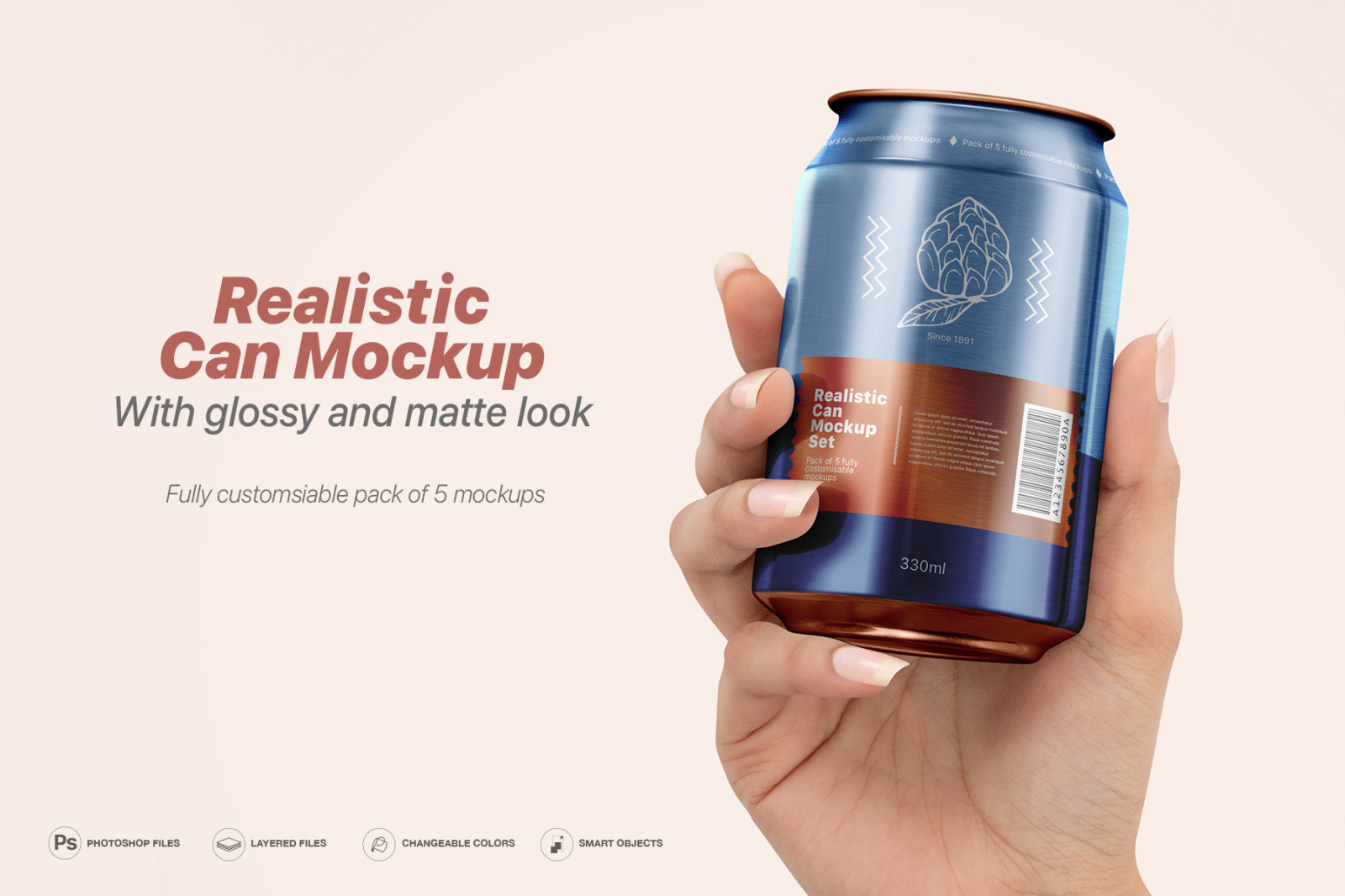 Realistic Can Mockup Set