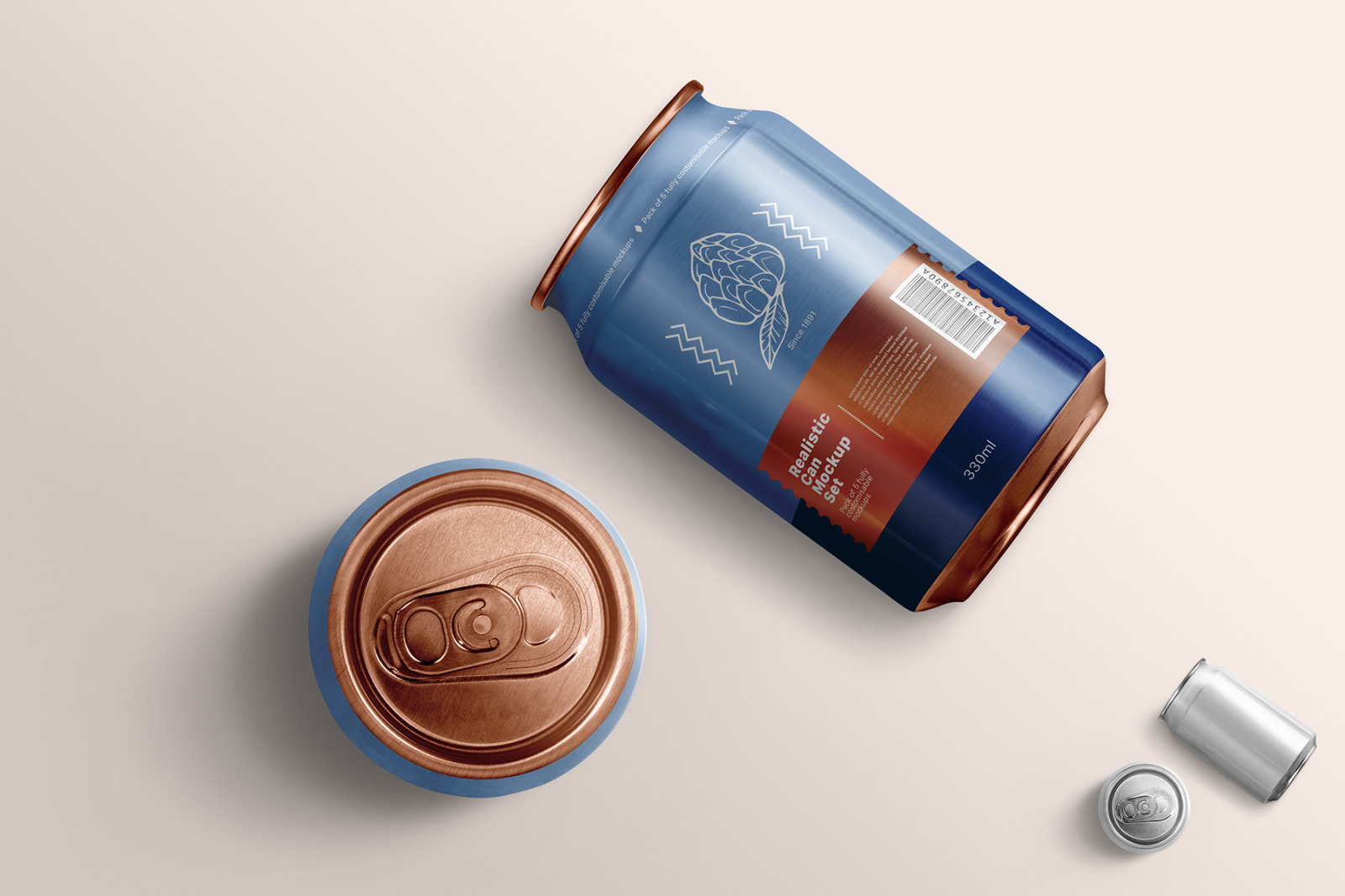 Realistic Can Mockup Set Realistic Can Mockup Set