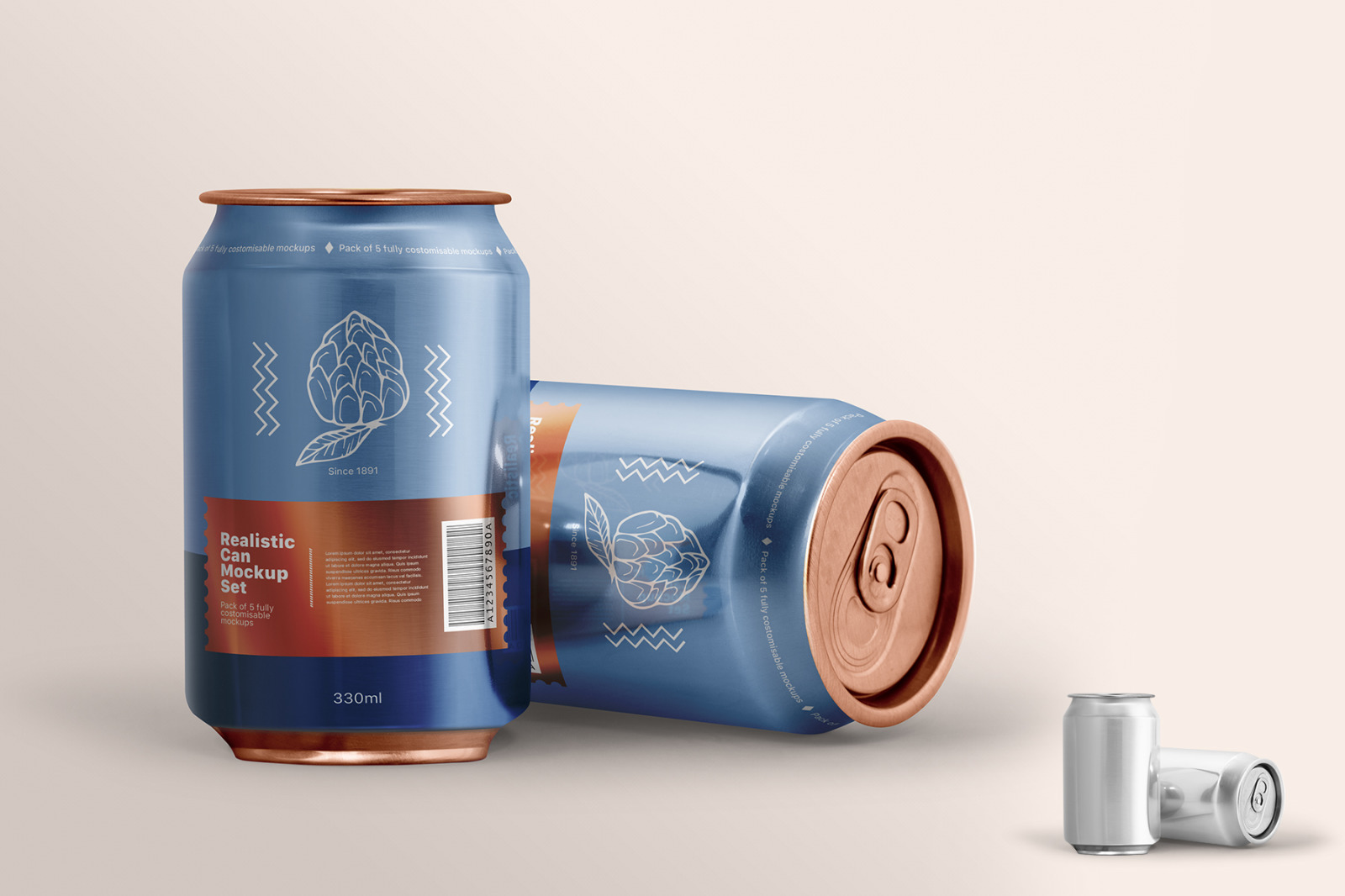 Realistic Can Mockup Set Realistic Can Mockup Set