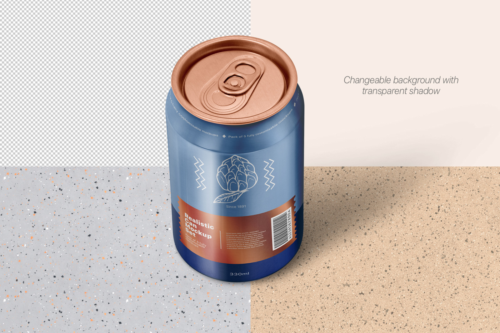 Realistic Can Mockup Set