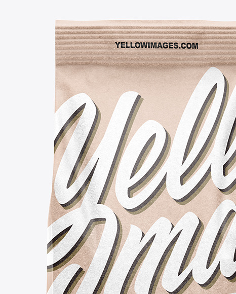 Kraft Coffee Bag Mockup - Front View