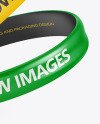 Two Glossy Silicone Wristbands Mockup